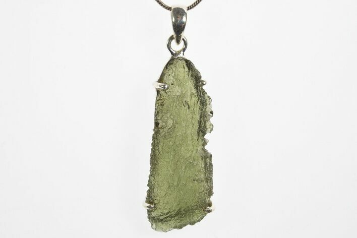 Green Moldavite Tektite Pendant ( g) - Czech Republic #329433